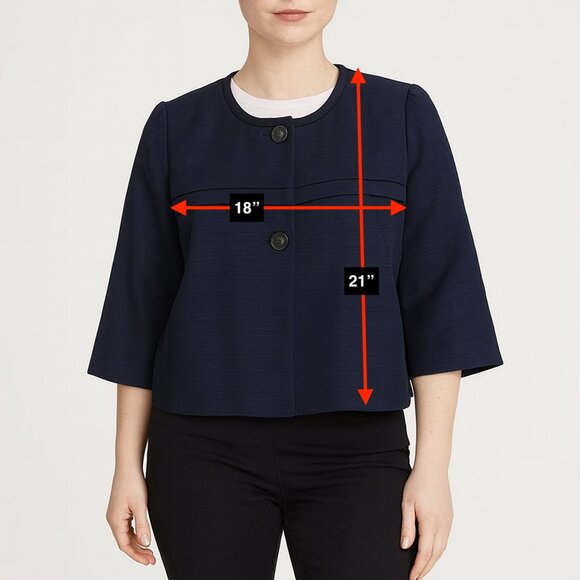 J Crew Blue Button Blazer Size 6 - Picture 2 of 6